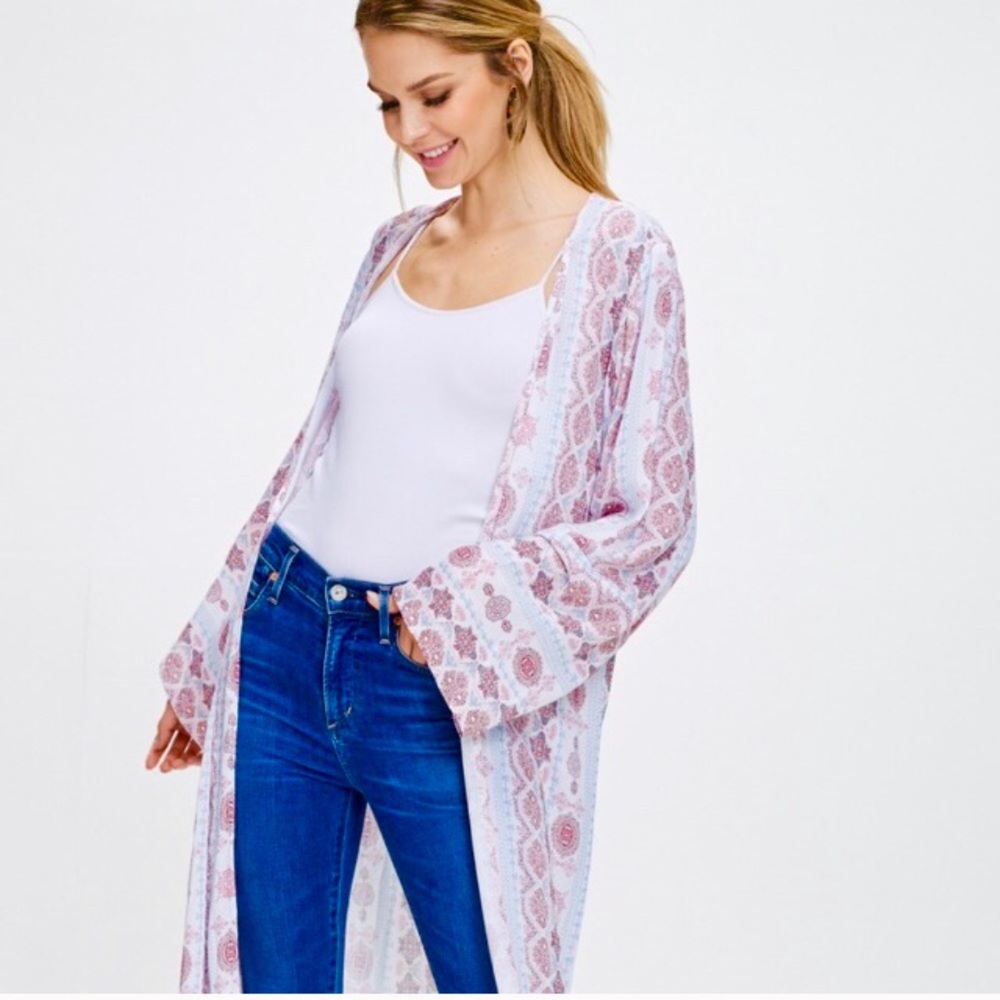NWT Breezy Double Slit Kimono - Picture 2 of 5